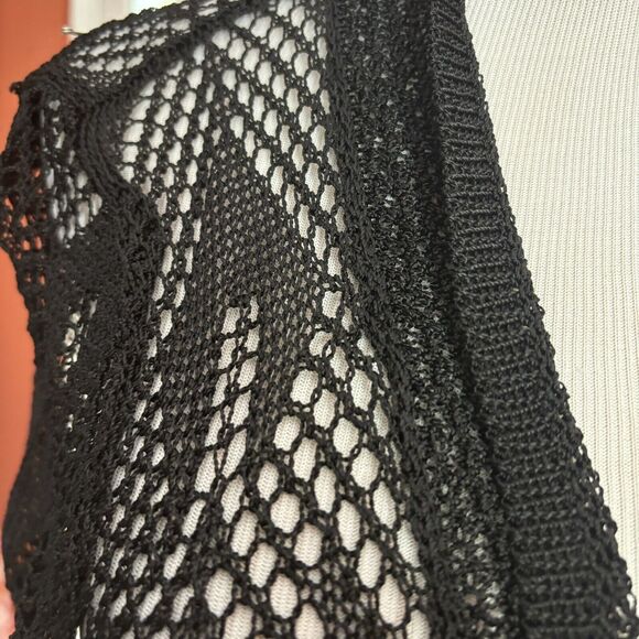 FRESH PRODUCE Size Small BLACK Stretch Cardigan Bolero Tie Front NEW - Picture 4 of 5